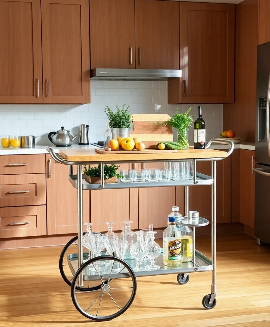 Functional Storage Solutions for Antique Kitchen Islands: Keep Your Kitchen Organized - 3. Vintage Bar Cart Conversion