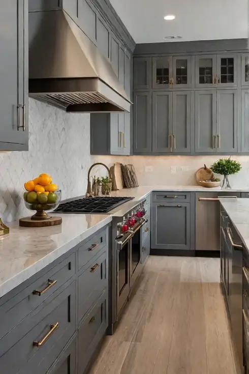 Balanced kitchen design with a mix of modern and traditional elements