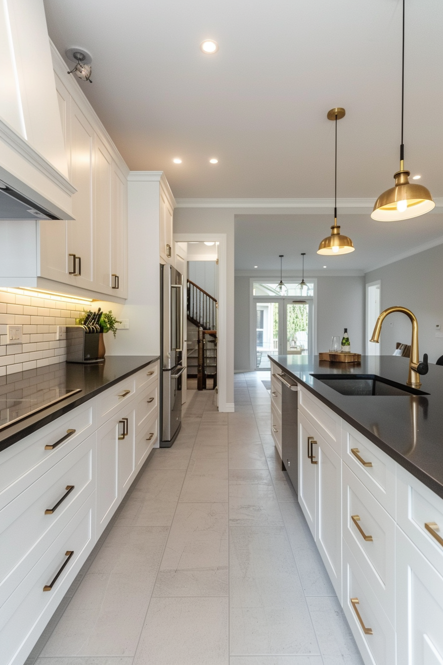 Stylish Harmony: Mastering the Art of Pairing White Cabinets with Black Countertops!