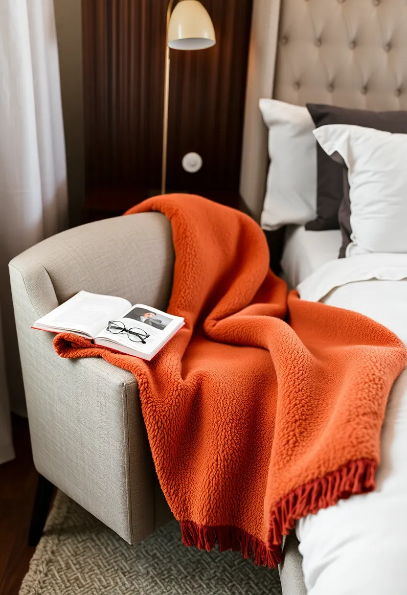 Layers of Textiles: 15 Earthy Terracotta and Sage Green Bedding and Throws for Ultimate Comfort! - 6. Earthy Terracotta Fleece Blanket