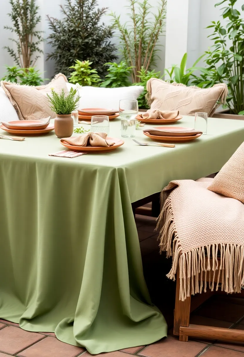 Patio Transformation: How to Use Earthy Terracotta and Sage Green for Outdoor Decorating! - 4. Textile accents