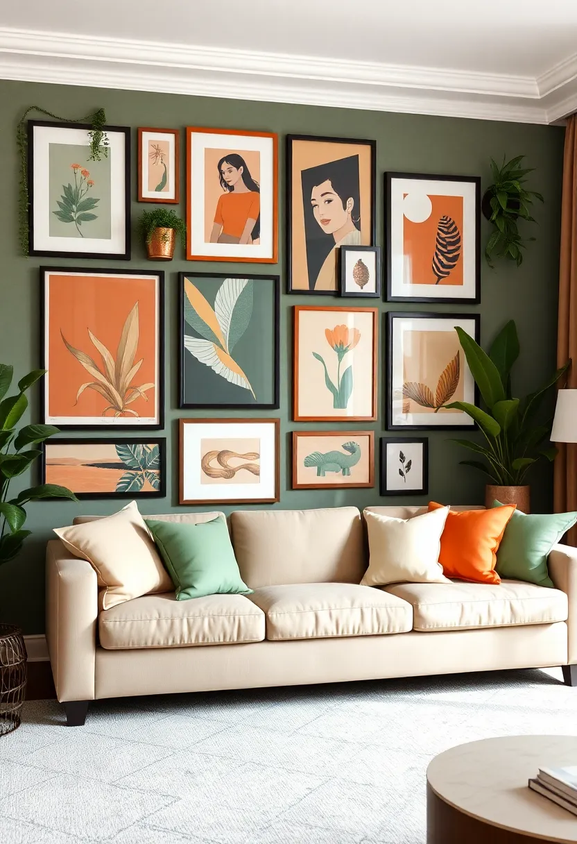 Transform Your Home: 15 Stunning Ways to Use Earthy Terracotta and Sage Green Today! - 7. Artwork: Statement pieces