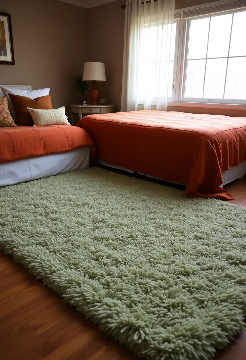 Transform Your Home: 15 Stunning Ways to Use Earthy Terracotta and Sage Green Today! - 12. Sage Green Carpets: Soft underfoot