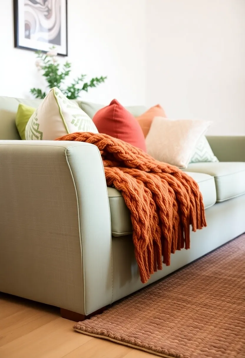 Transform Your Home: 15 Stunning Ways to Use Earthy Terracotta and Sage Green Today! - 5. Textiles: The comfort factor