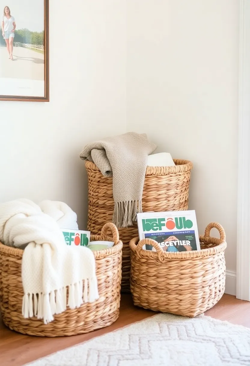 Transform Your Space: 15 Quick and Easy Home Decorating Hacks Every Busy Woman Needs - 8. Use decorative baskets for stylish storage