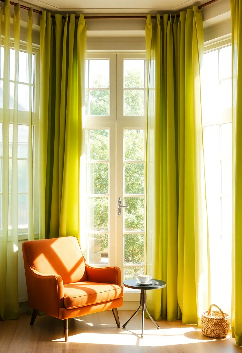 Discover the secret to a cozy home: 21 decorating hacks in earthy terracotta and sage green! - 4. Sage green curtains