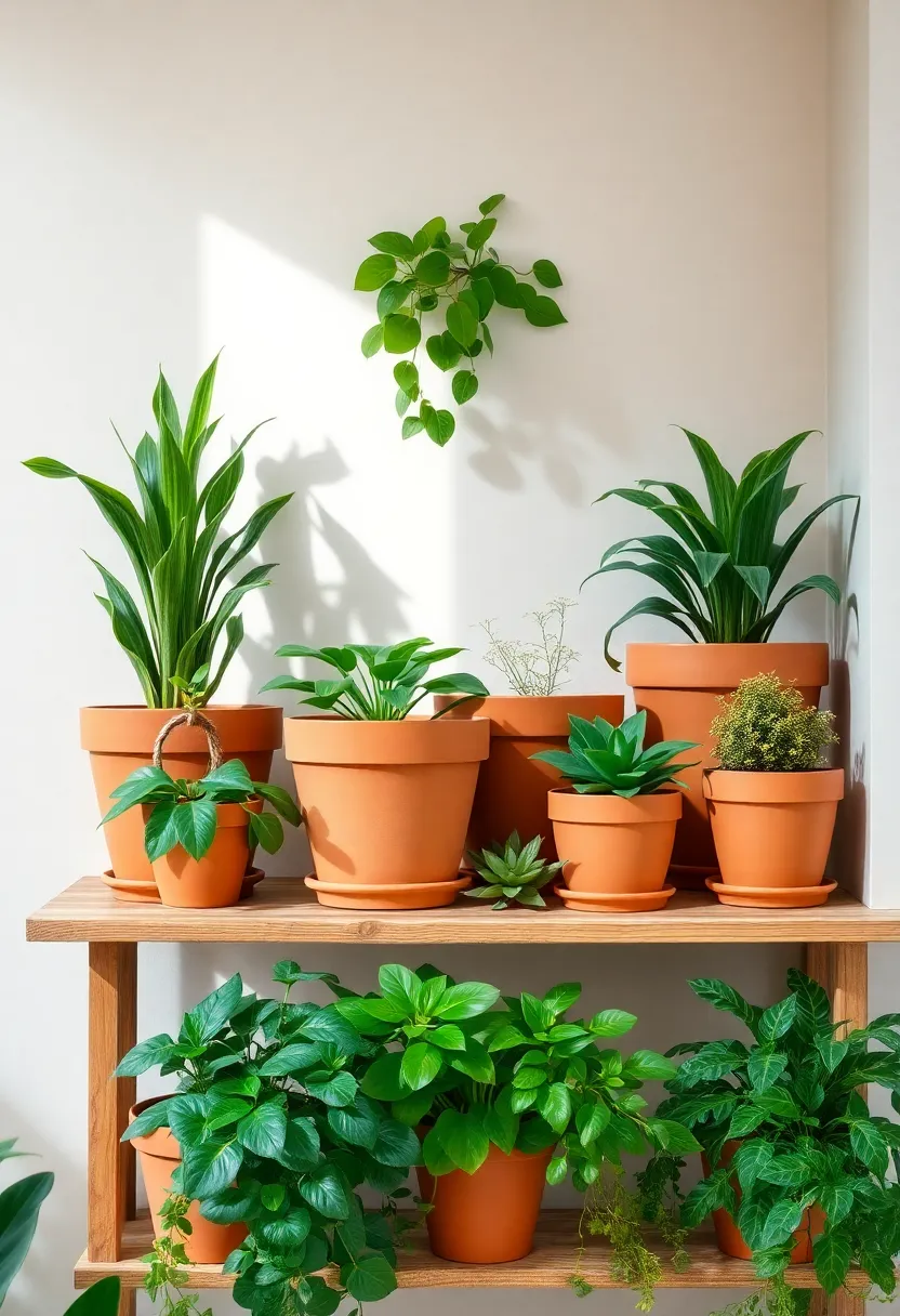 Discover the secret to a cozy home: 21 decorating hacks in earthy terracotta and sage green! - 3. Terracotta planters