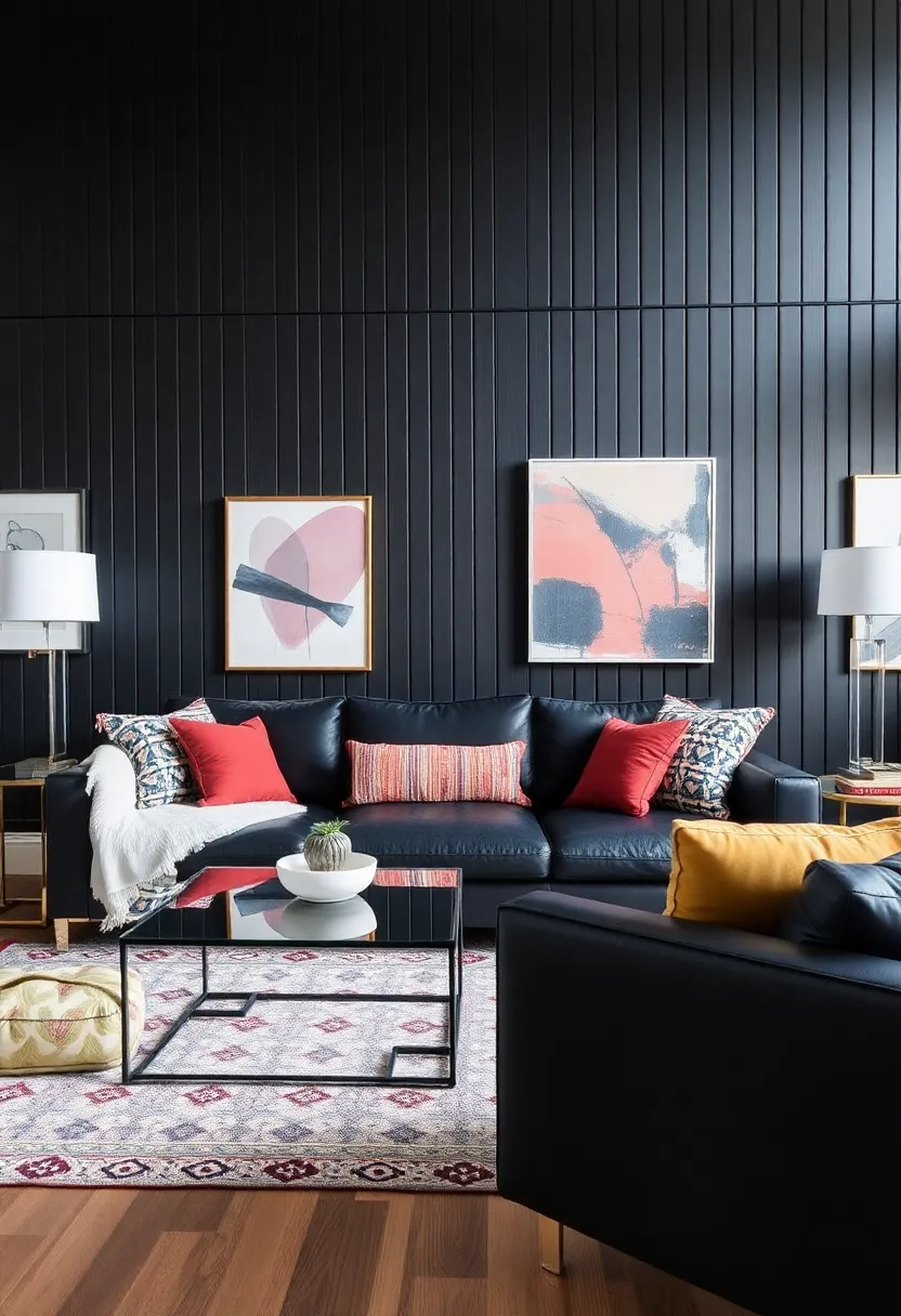 Discover the Secrets: 14 Beadboard Wall Colors for a Stunning Living Room! - 5. Deep Charcoal: Modern Drama