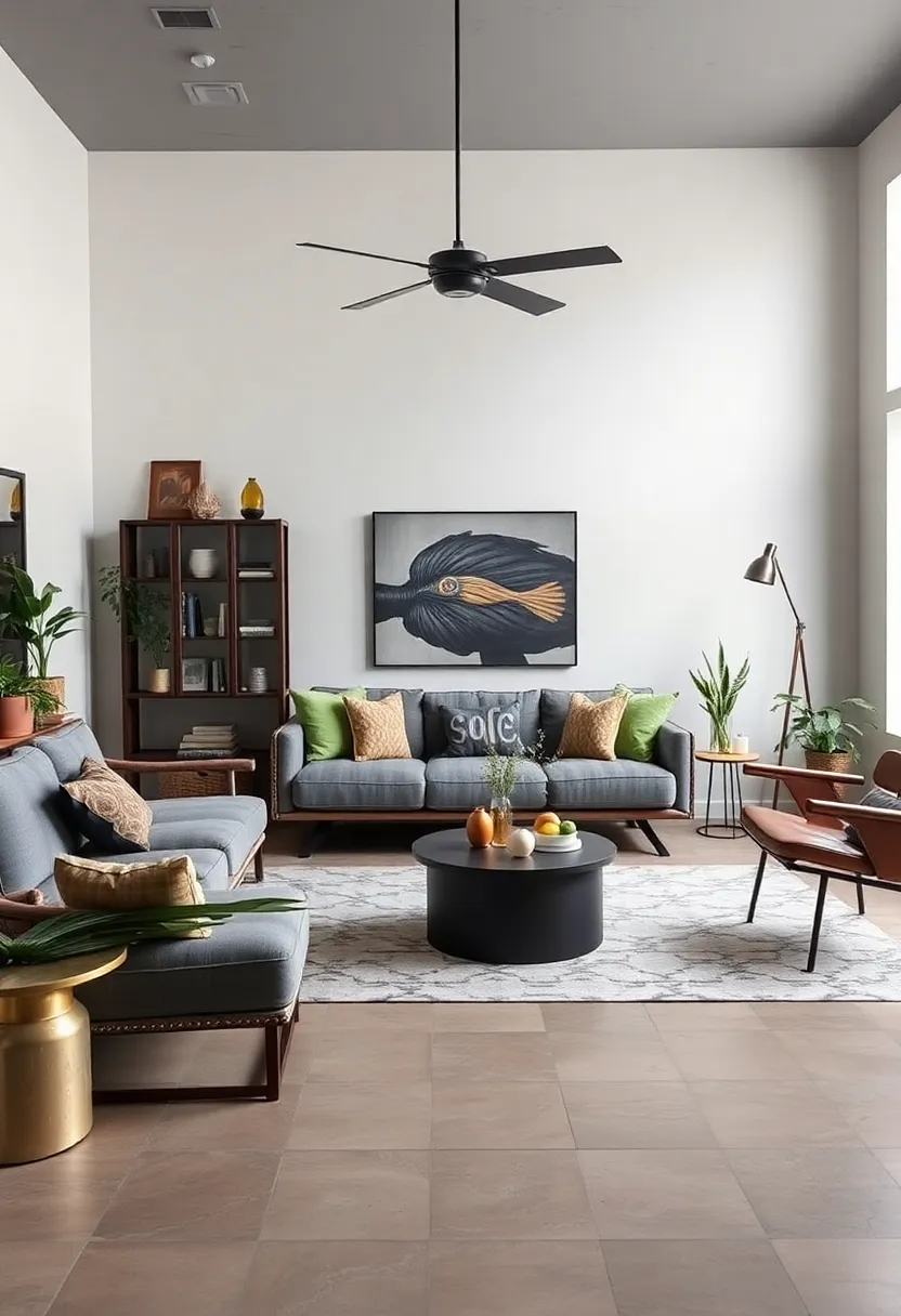 Creating a Focal Point with Industrial-Style Furniture in Your Eclectic Living Room