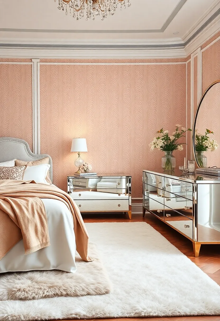 Layered‌ textures, from silky throws ⁢to plush area rugs, blend seamlessly with mirrored dressers, providing a cozy yet sophisticated atmosphere