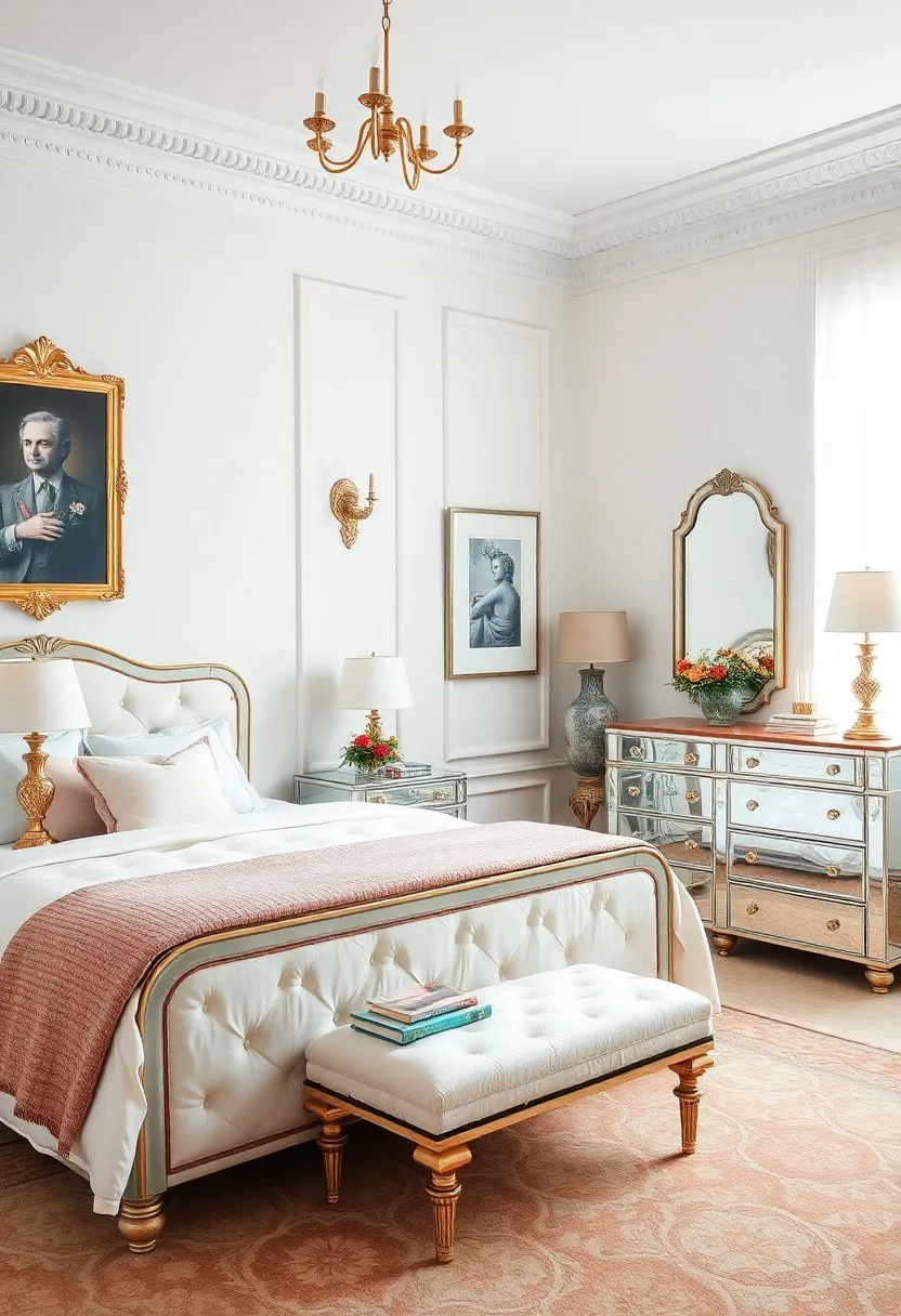 An eclectic mix of antique finds and modern mirrored accents tells a story⁣ of eras intertwined, showcasing personality‌ and charm in every corner