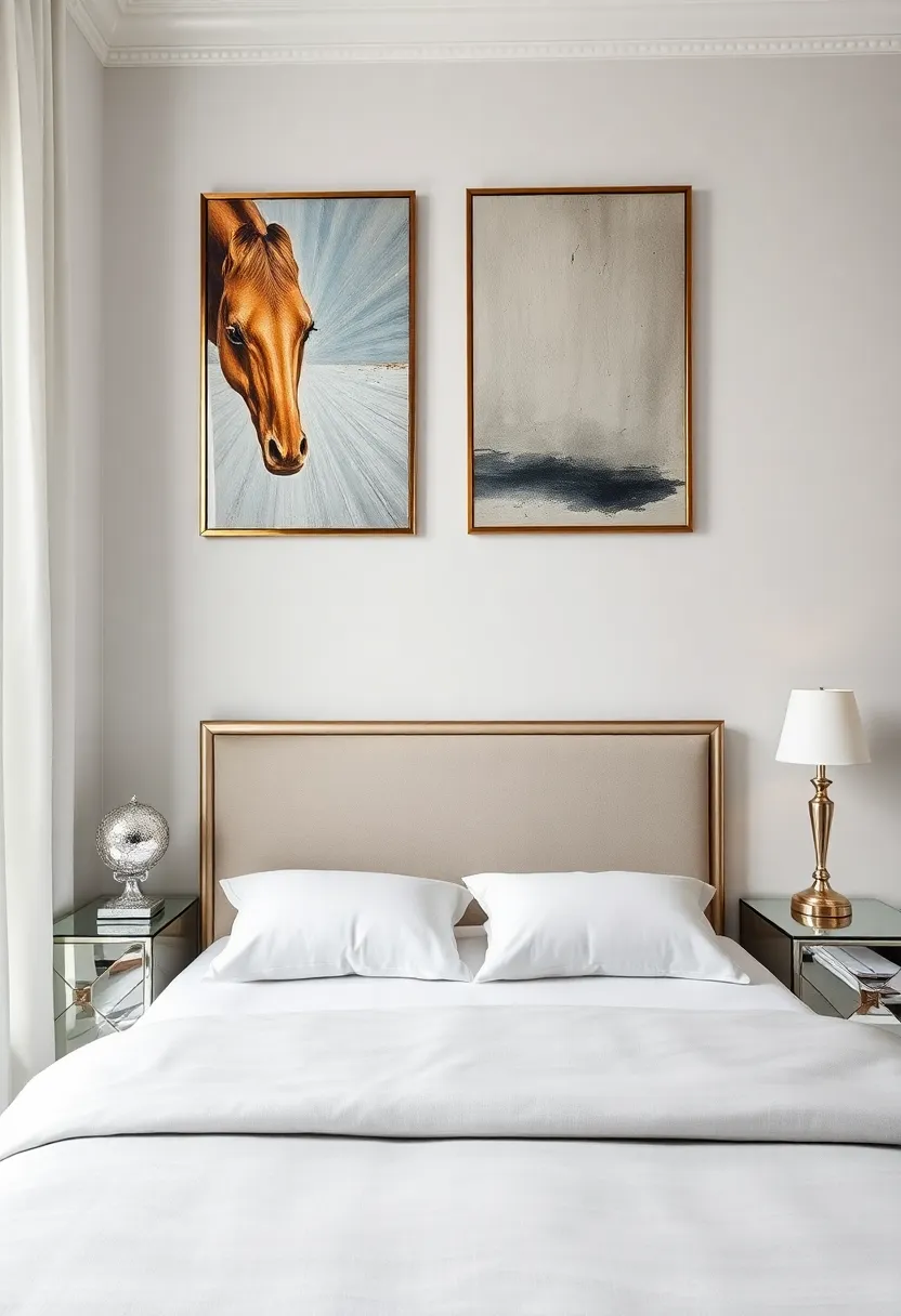 A spacious bedroom featuring floor-to-ceiling ​mirrors amplifies natural‍ light, making the space feel larger⁤ and more inviting‌ while keeping it stylishly Art Deco