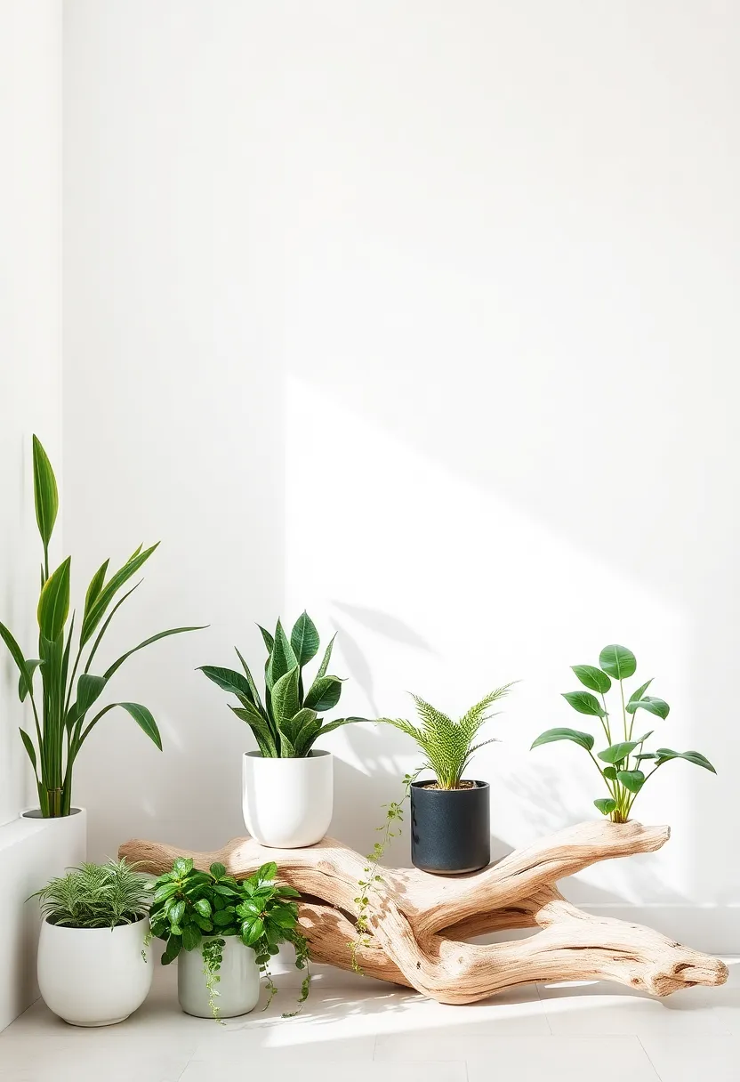 Using Natural Elements Like Driftwood to Showcase Your Plants