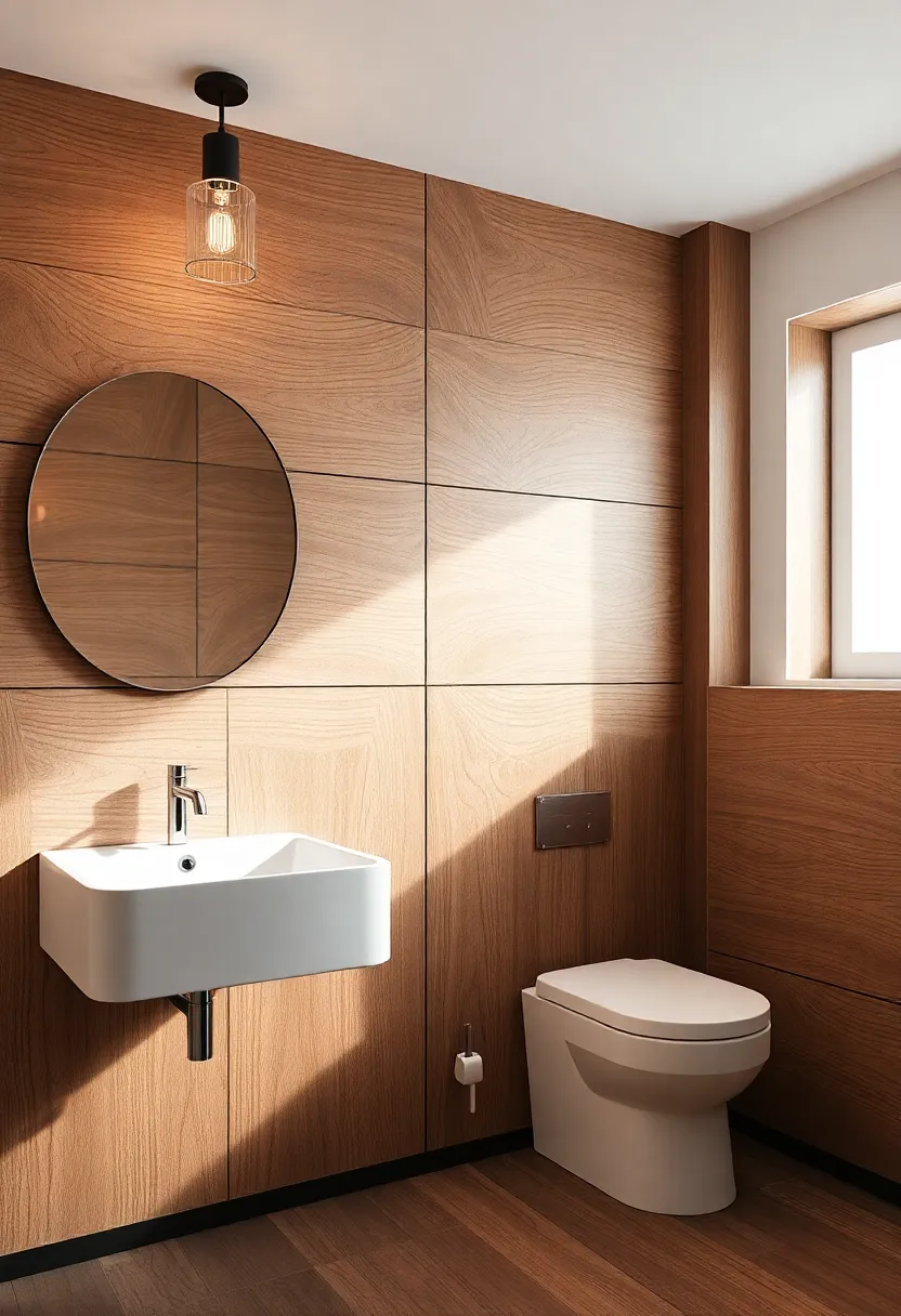 Textured Wooden Panels: Elevating the Bathroom Aesthetic