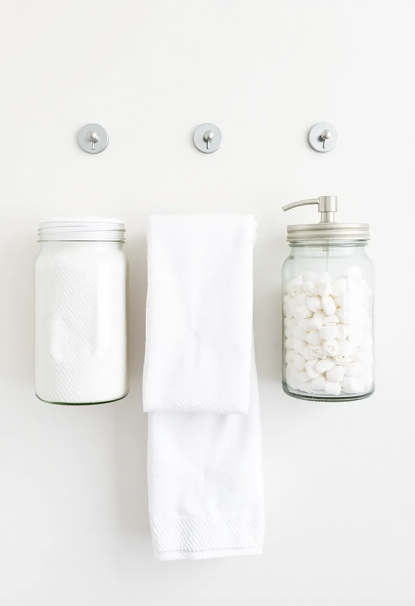 Glass Jar‍ Storage: Store ⁤smaller hand towels in decorative glass jars ‍for a whimsical yet organized⁢ touch that adds character to your bathroom
