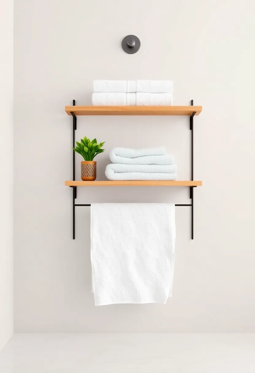 Tiered Wall Shelves: Utilize tiered shelving to create‌ visual interest while neatly displaying towels in a fun⁤ and ​unique manner