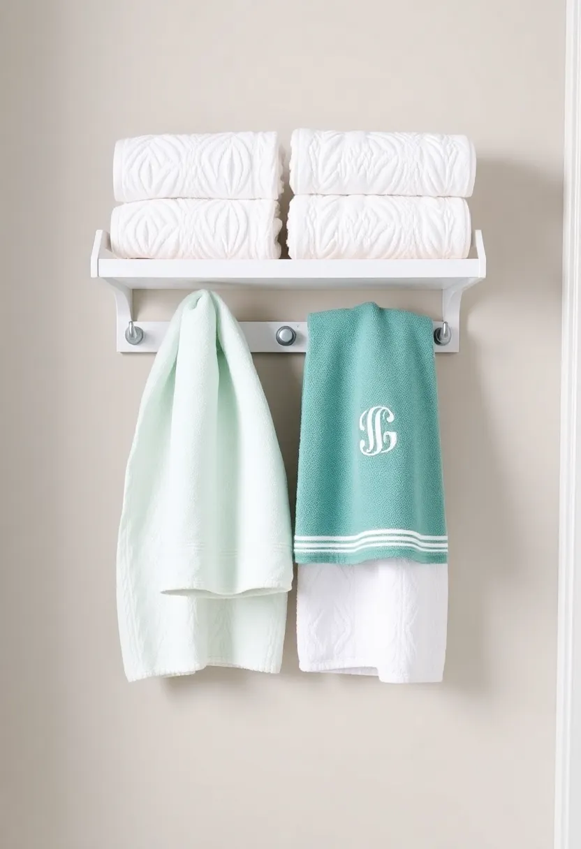Towel Monogramming: Personalize your‌ towels with monograms and display them on ⁣hooks or shelves for a custom, chic look