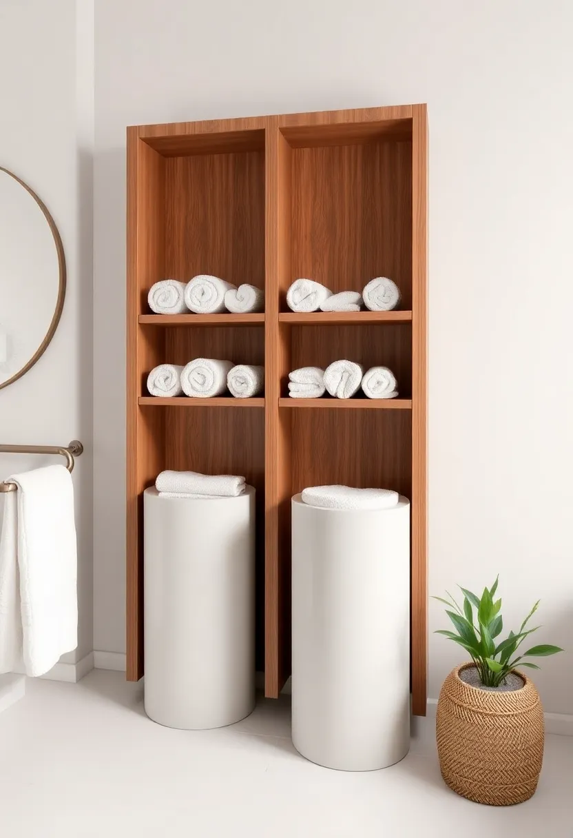 Towel rolls in a Cylinder: Use large decorative⁤ cylinders to store rolled towels, providing ⁢an effortless chic look while serving a practical purpose
