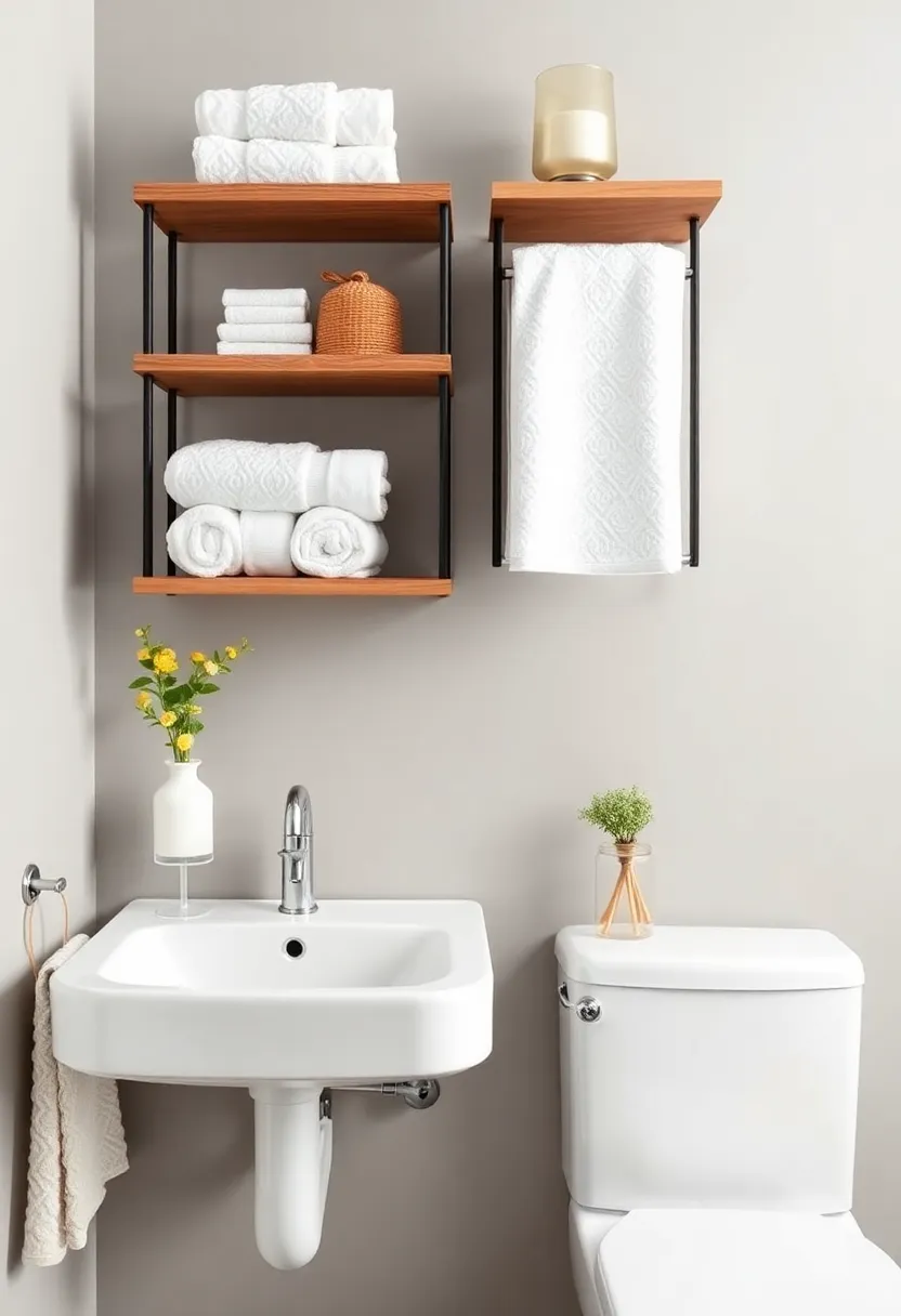 Wall-Mounted ⁢Shelves: ‌Open shelving ​above ​your sink or toilet can transform your wall into a⁤ stylish storage ​solution for rolled towels and decor