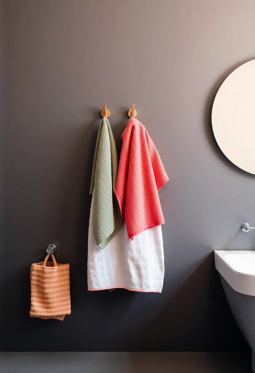 Wall-Mounted⁢ Clips: Create a simple yet ​artistic display using wall-mounted clips that hold towels in place⁤ while adding a burst of personality