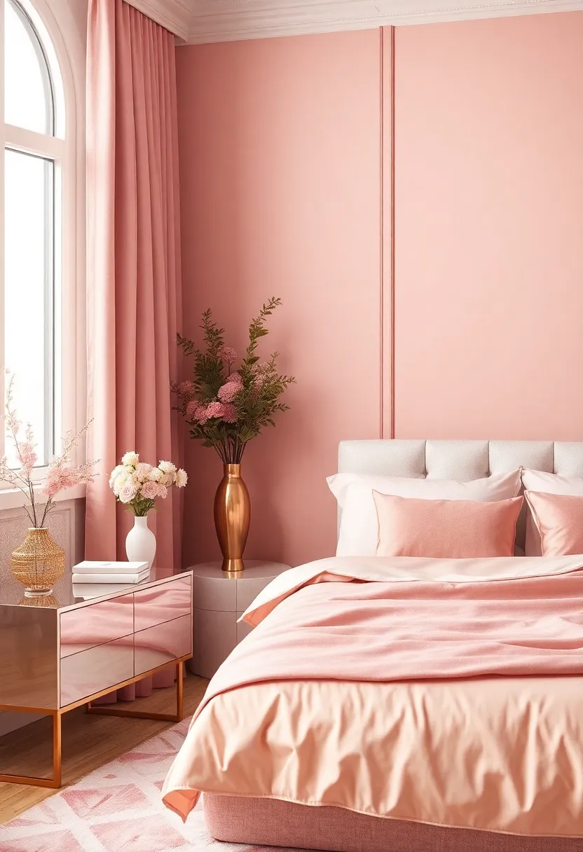Elegant Glamour: The Allure of Blush Pink and Metallic Hues