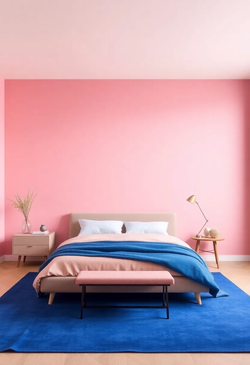Balancing Blush Pink with deep ⁢Blues for a Bold Yet Serene Bedroom