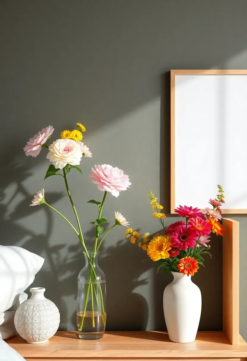 Add Fresh Blooms: Brighten your shelf with freshly cut‍ flowers in your vases⁤ to bring life and color into your bedroom ⁣space
