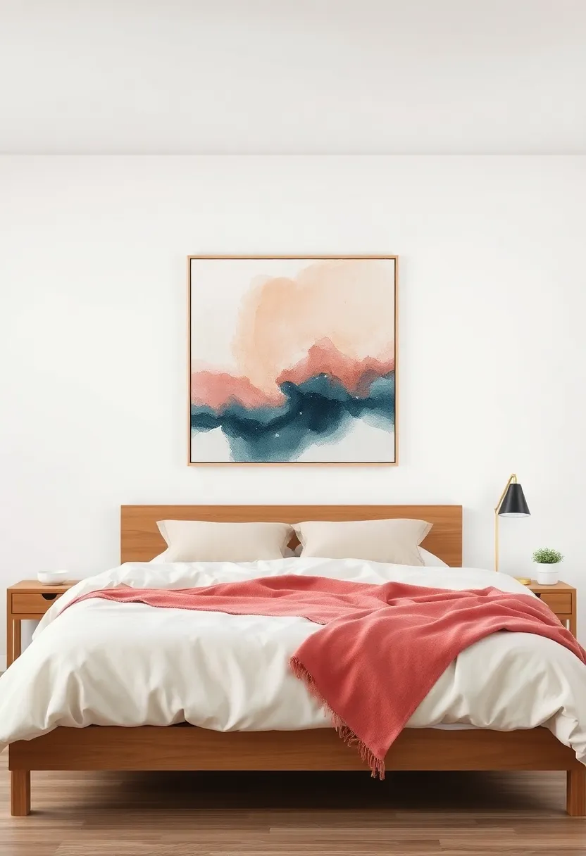 Abstract Art in Soft Hues: Hang abstract paintings featuring a blend of soft colors that harmonize with your overall decor for added peace