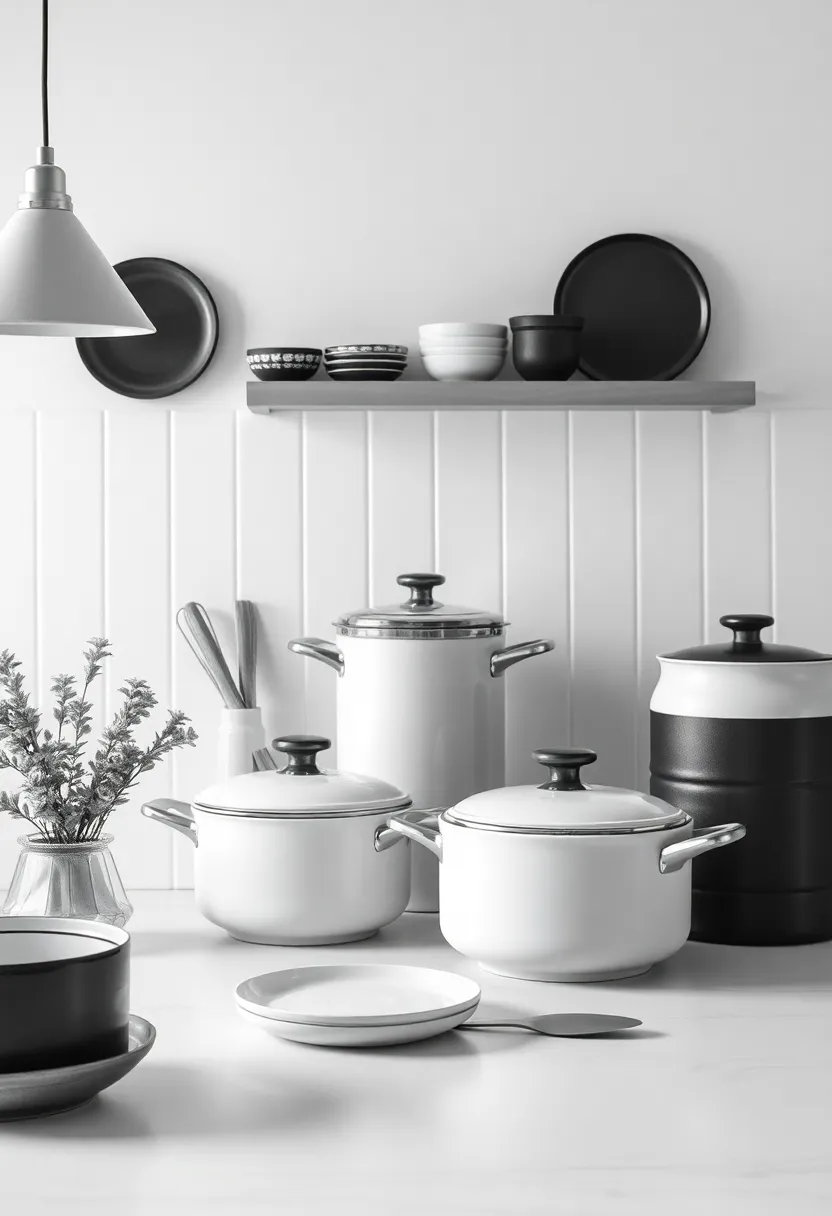 Culinary Accents: Choosing Cookware that complements Monochrome decor