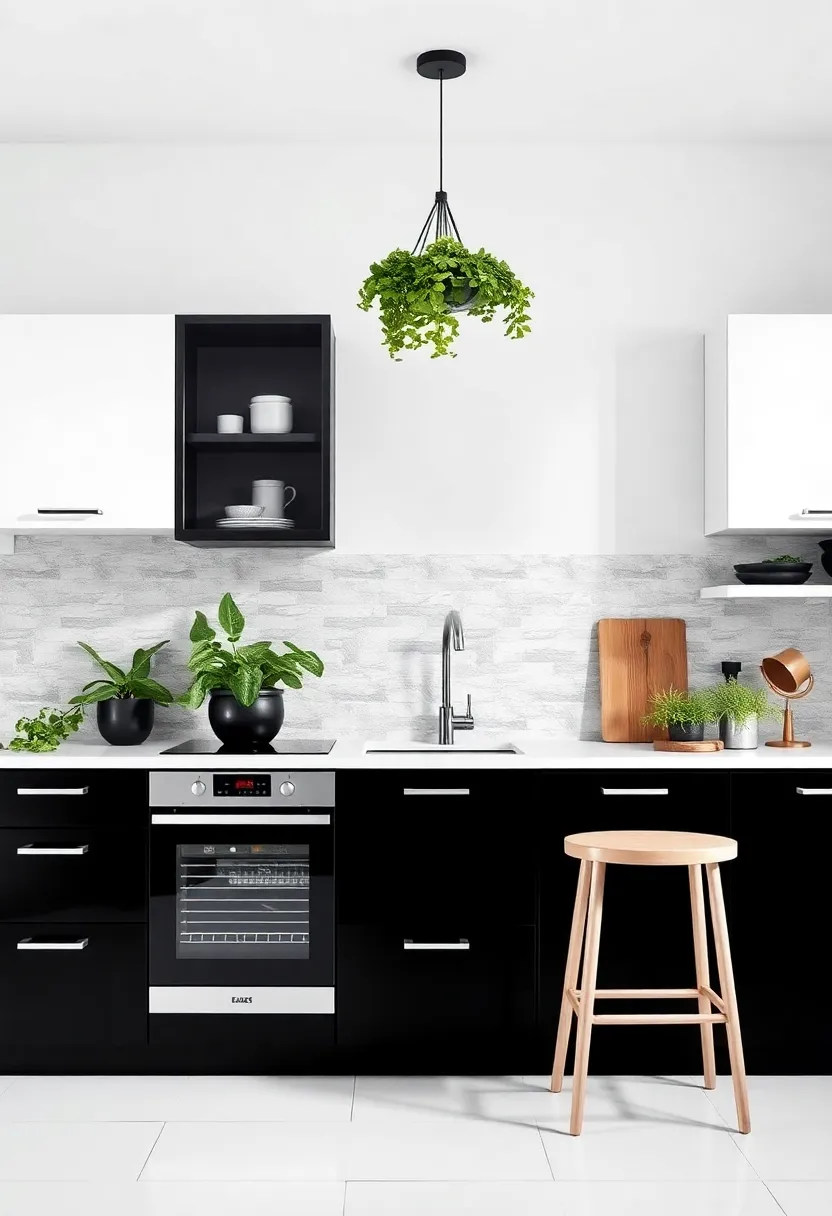 Nature’s Touch: Adding Greenery to ​Softly Contrast the Monochromatic ⁣Look