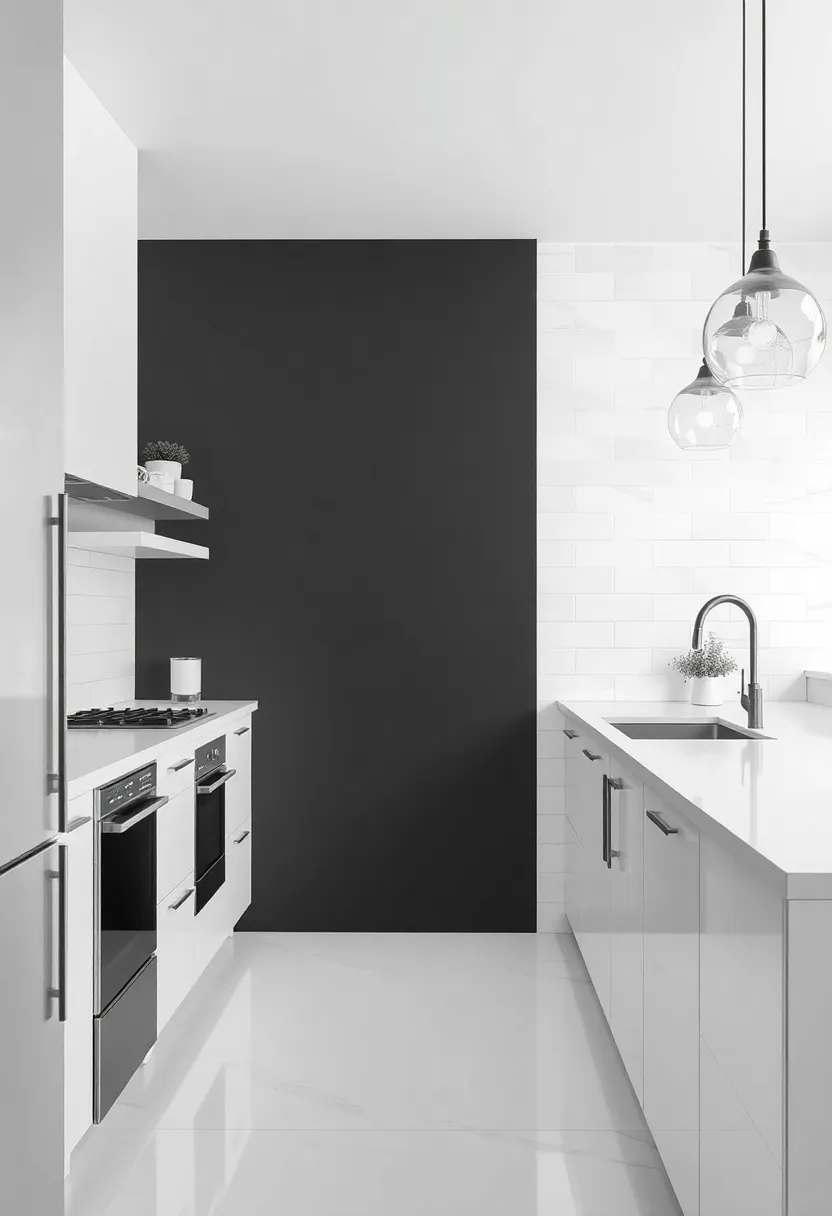 Wall Wonders: Artistic Backdrops for the perfect Black and White Kitchen