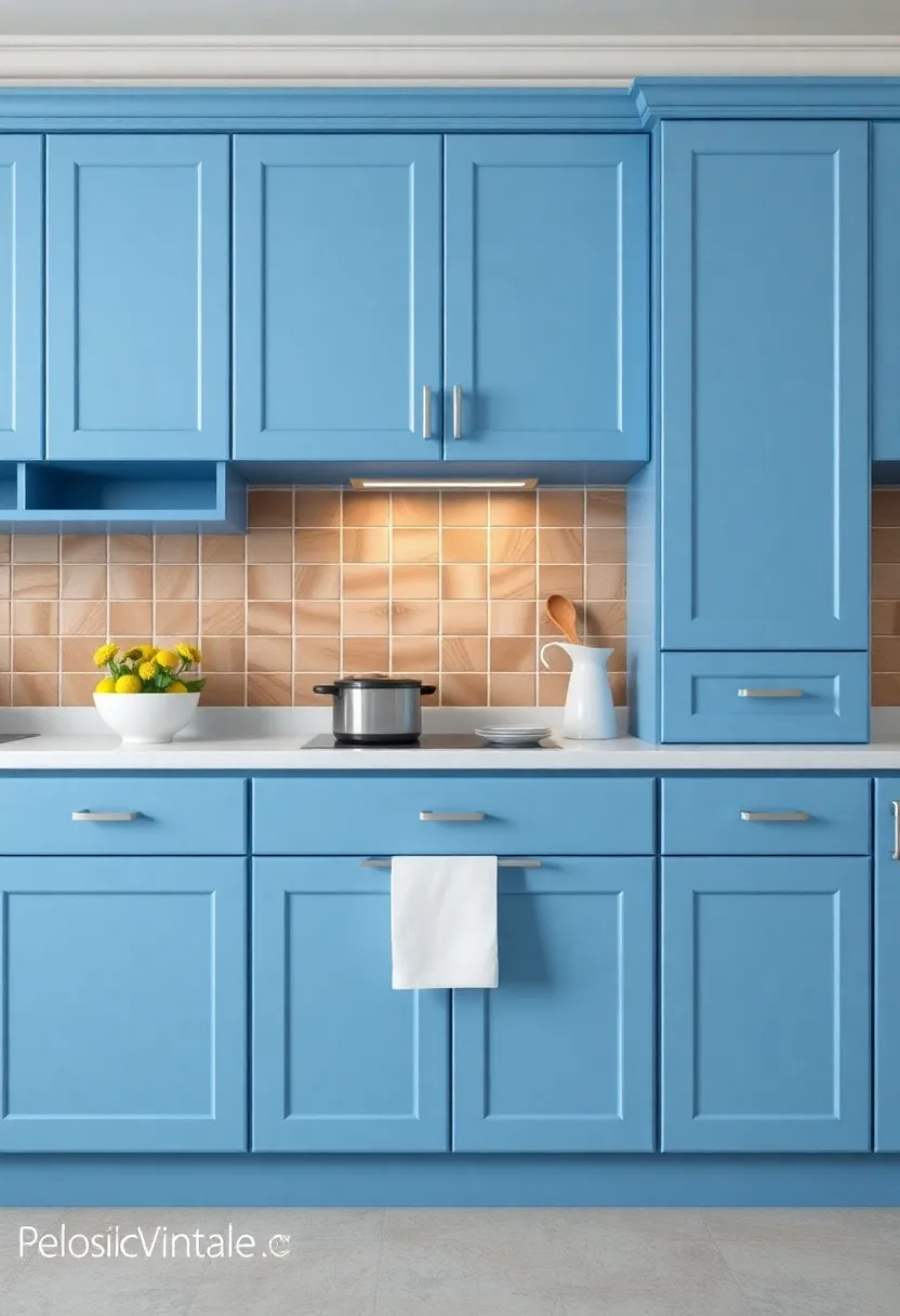 Going Vintage: Retro Styled Blue kitchen Cabinets