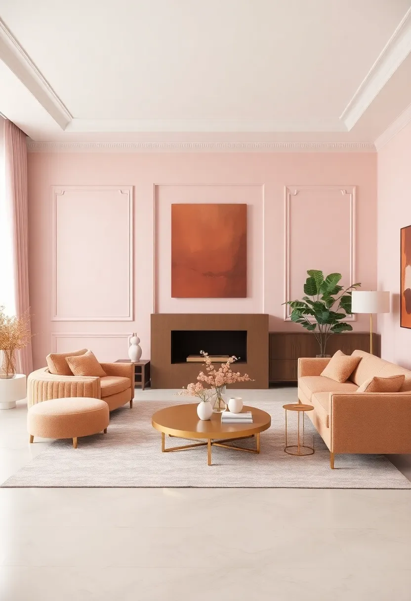 Embracing the Soft⁢ Palette ​of ‌Blush Pink and ⁢Tan in stylish Living Spaces