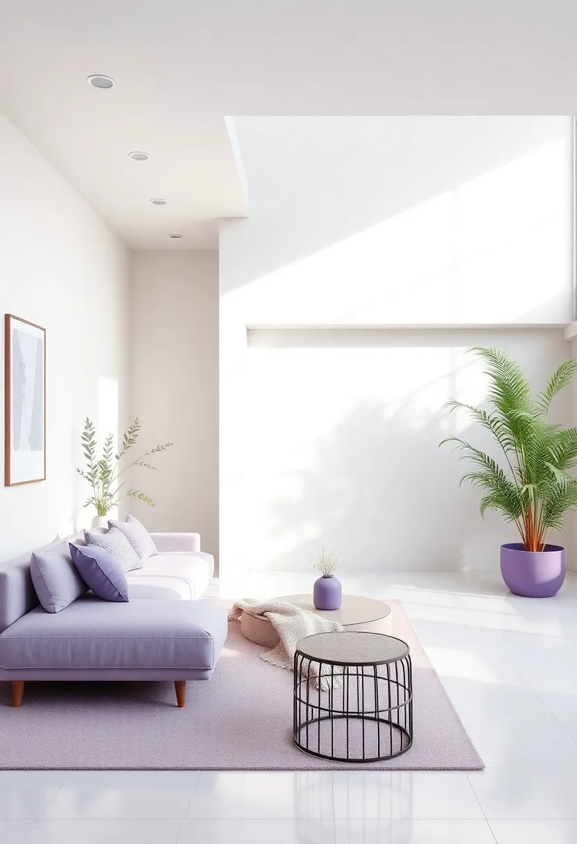 Timeless⁢ Allure⁣ of Soft⁤ White ​and Purple Foundations in ‌Contemporary Spaces