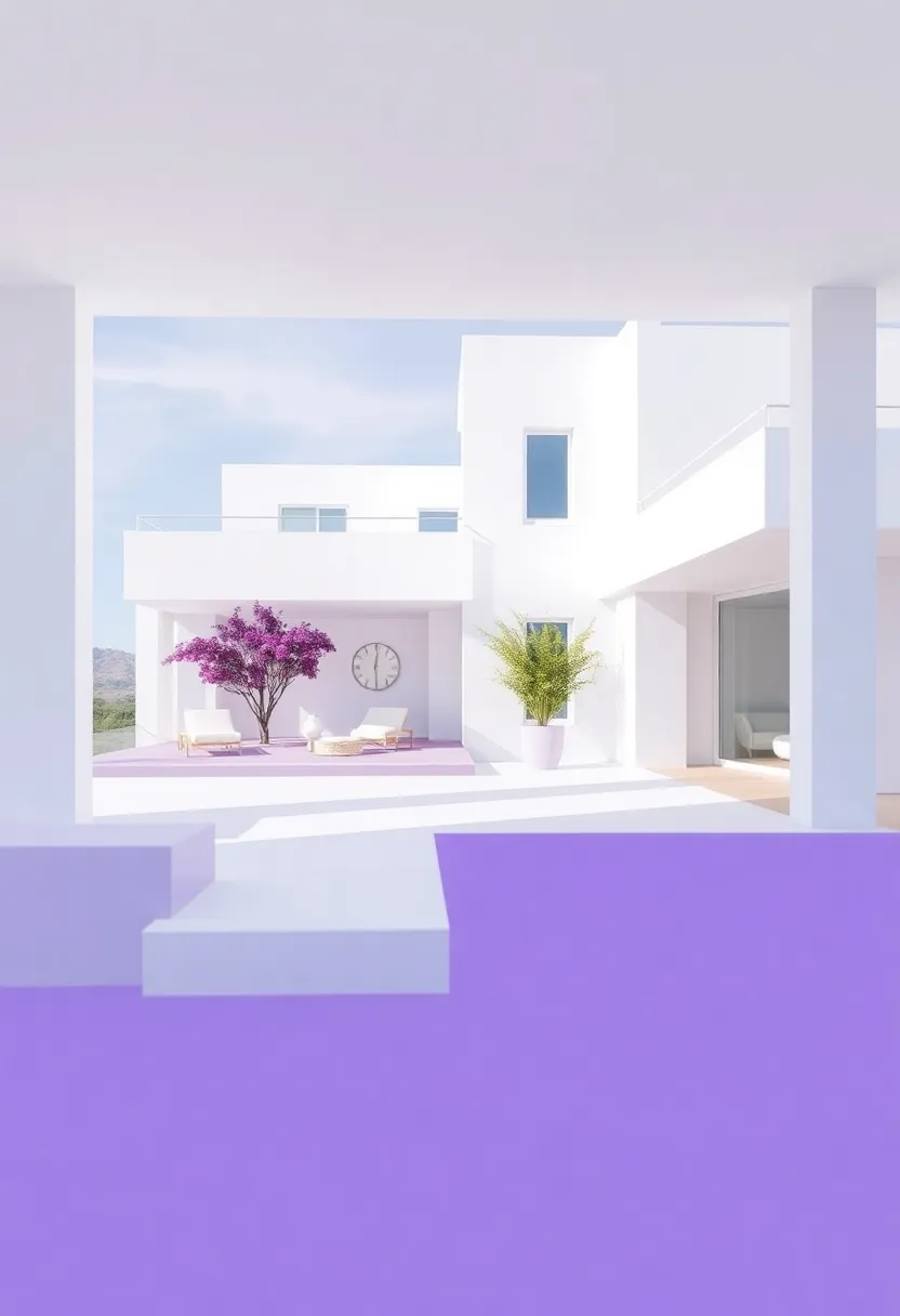 Contrast and Harmony: Balancing Soft White ​with ​Deep Purple Shades