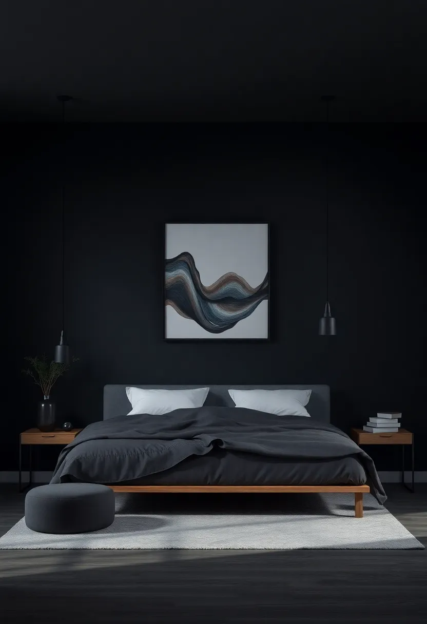 Incorporating Statement Artwork Against Dark Backdrops for Impact