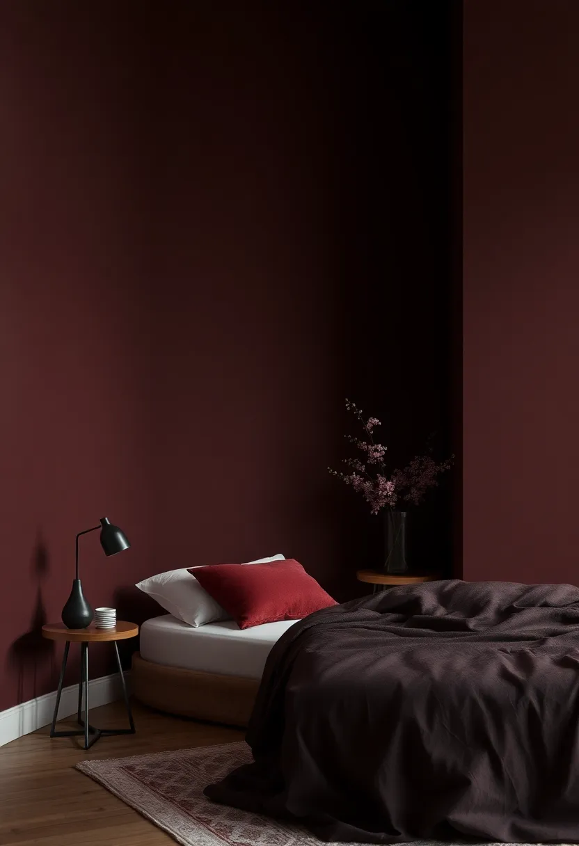 Injecting Warmth with deep Burgundy Accents for a Romantic Ambiance