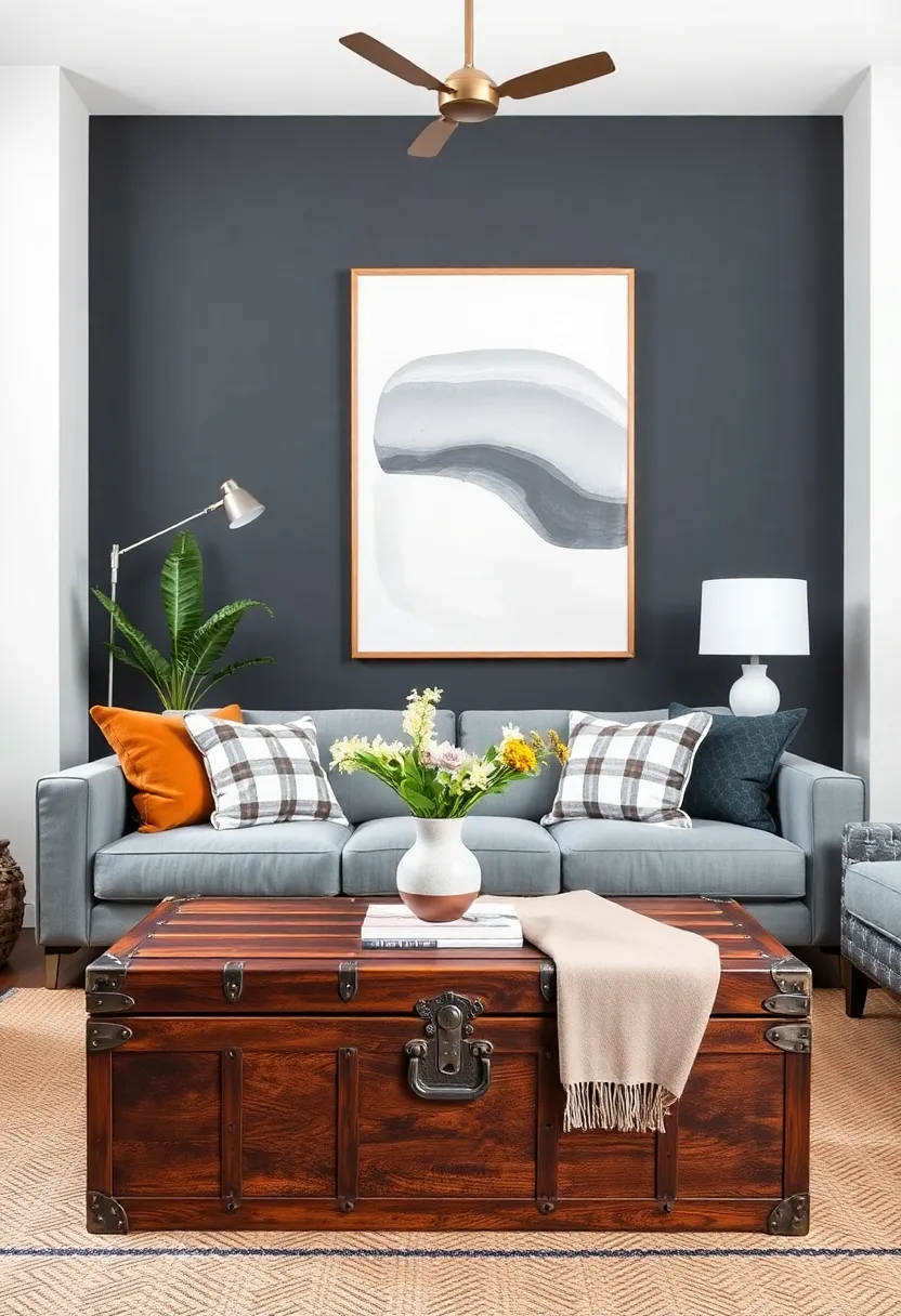 Embrace the Unexpected: Combine a ‌sleek,contemporary sofa with a ⁤vintage trunk as a coffee⁣ table for a surprising focal point in your living room