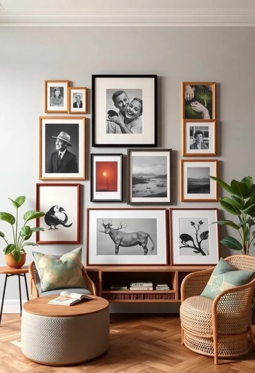 Gallery ‍Wall of Generations: Curate‌ a gallery ⁢wall blending modern art prints with eclectic vintage frames and family photos, ⁣celebrating ⁣both history and current aesthetic trends