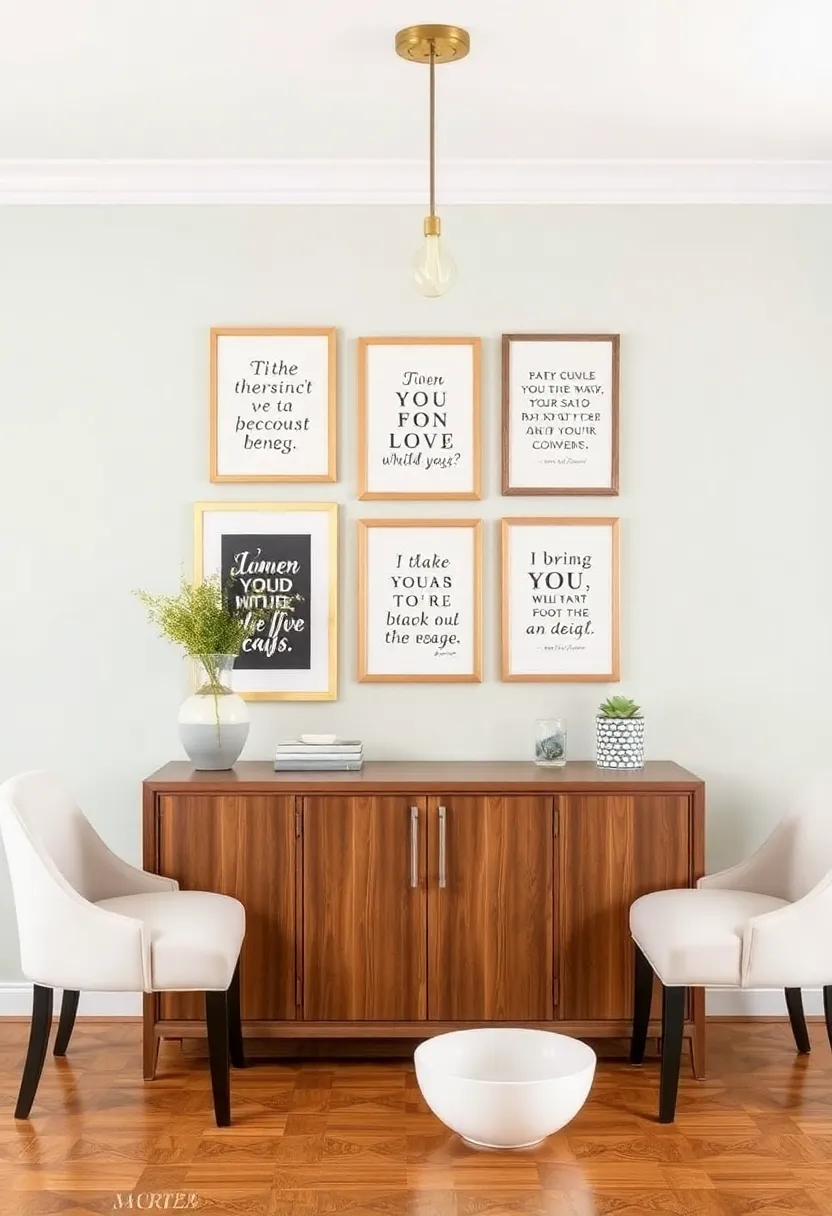 Add Inspirational Quotes: Frame your favorite quotes or sayings and hang them in a prominent spot, sparking conversation and motivation during meals