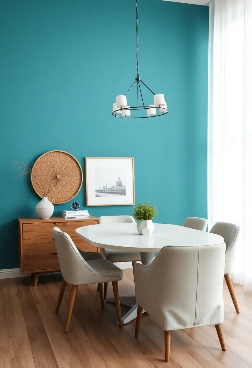 Use Bold Colors: Paint an accent wall in a bold color to bring energy into the room, complemented by neutral furnishings to create a balanced aesthetic