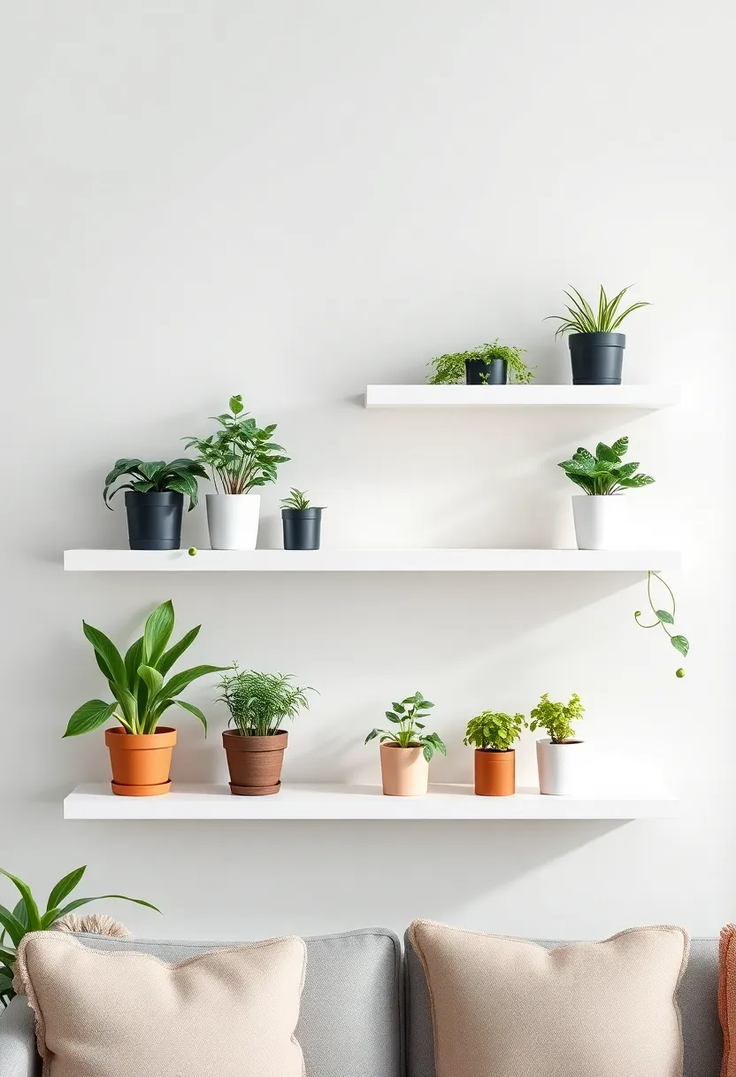 Plant Lover's Shelves: Craft ⁣floating shelves specifically designed for plants, using ledges to⁣ support pots and create a green oasis in your living room