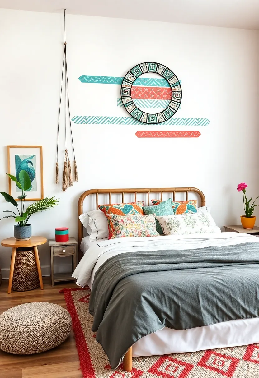 Washi Tape Art: Experiment with colorful washi tape to create temporary designs on your walls, perfect for those who love changing things up