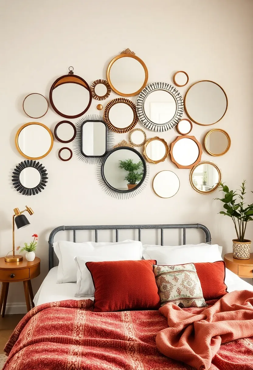 Multi-Layered Mirrors: Hang an assortment of mirrors in various shapes and sizes to create a whimsical, light-reflecting feature that expands your space