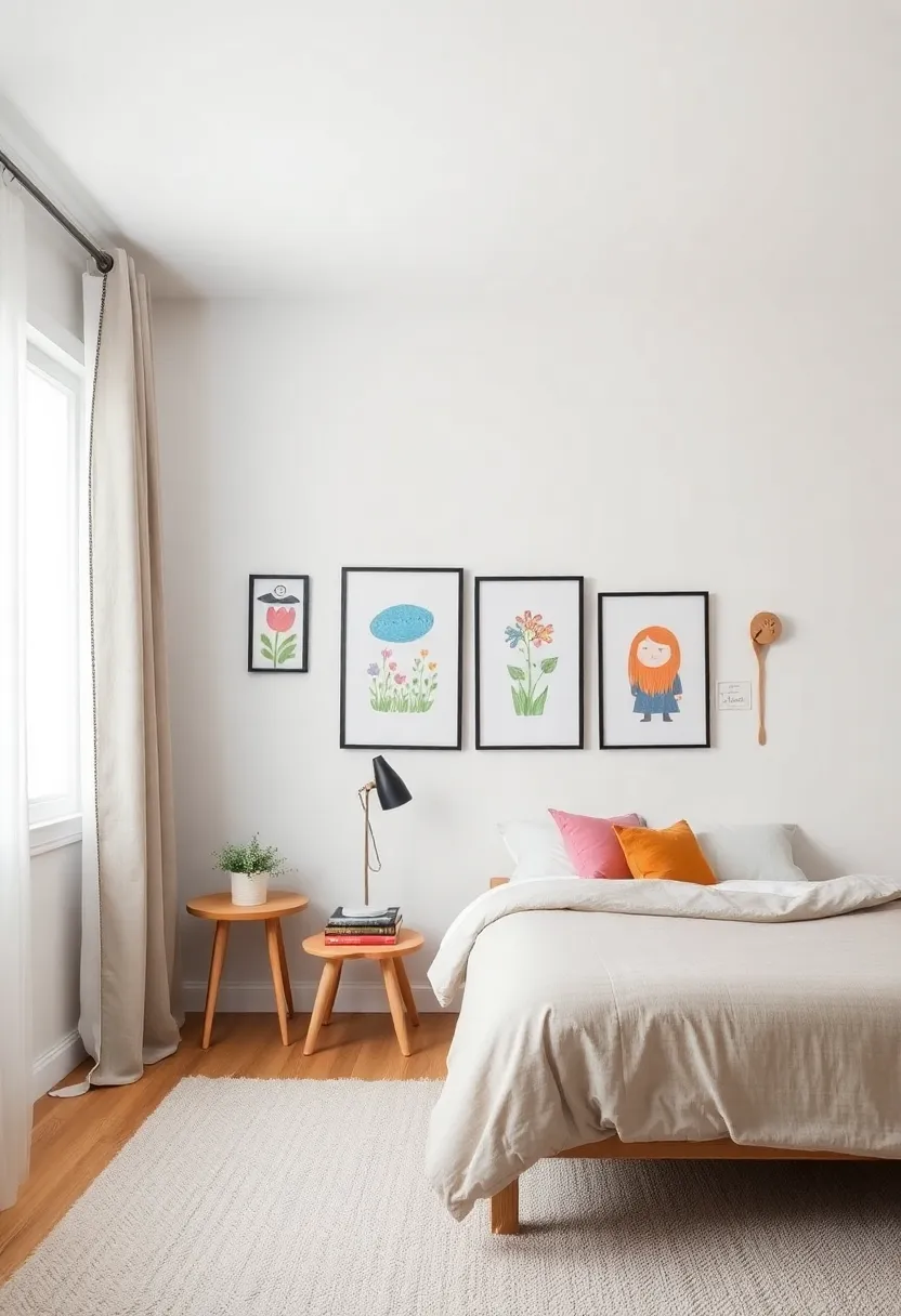 Children’s Art Display: Frame your child’s artwork to celebrate their creativity and add a playful touch to your decor