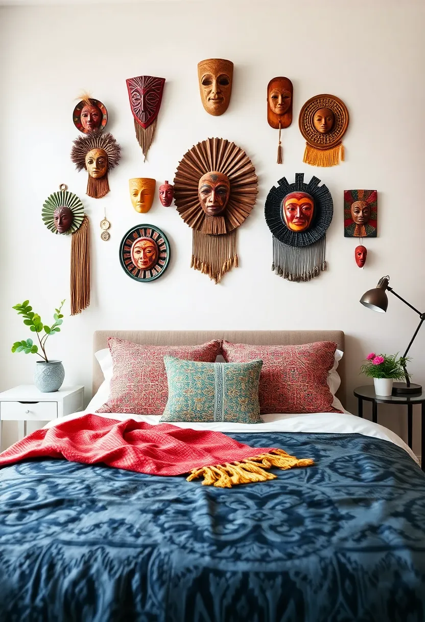 Fabric Swatches Collage: Collect remnants of vibrant fabrics and create a collage that adds softness and color, while showcasing your unique style