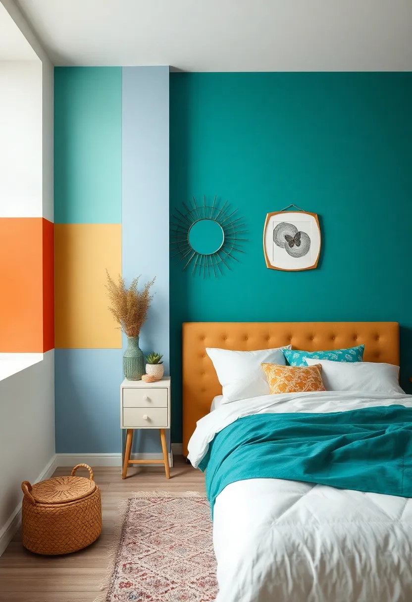 Color Blocked Walls: Choose a few bold colors and create blocks on different segments of your walls for a cheerful yet sophisticated effect