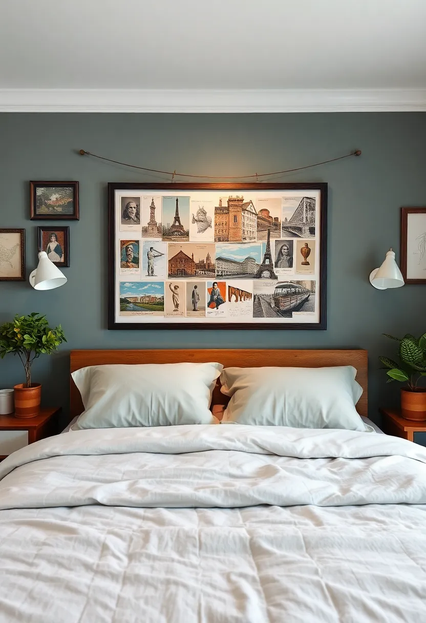 Vintage Postcards: Frame a selection of vintage postcards from your travels or favorite destinations to tell a story of your adventures