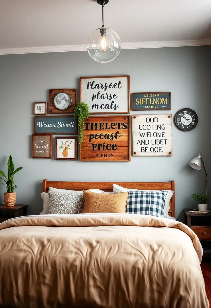 Inspirational Signage: Use wooden or metal signs with motivational phrases to keep your spirits high and creativity flowing
