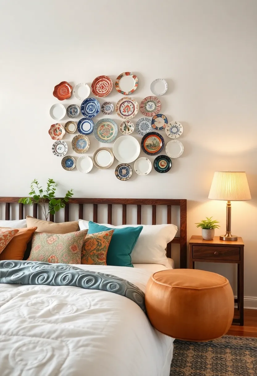 Vintage Plates Display: Arrange vintage plates in an artistic pattern for an unexpected twist on traditional wall decor